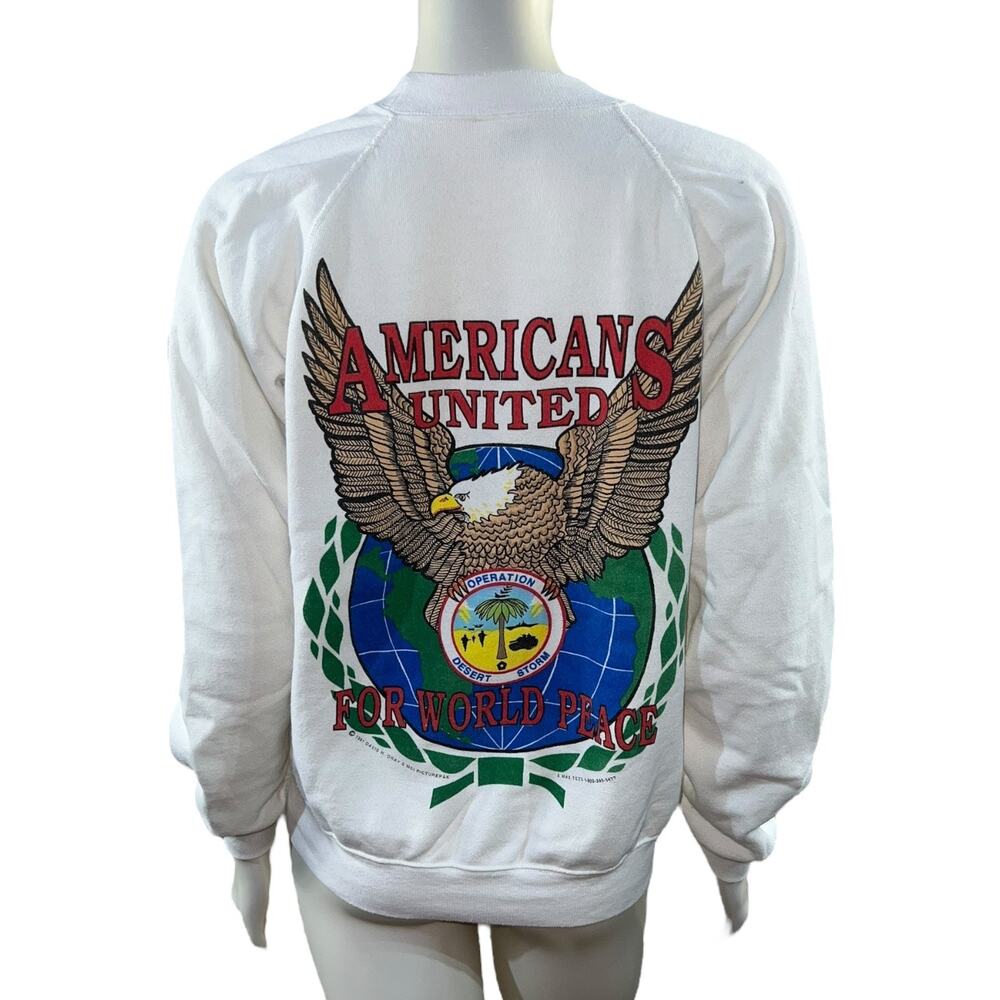 Vintage Desert Storm Military Sweatshirt 90s Americans United Hanes L